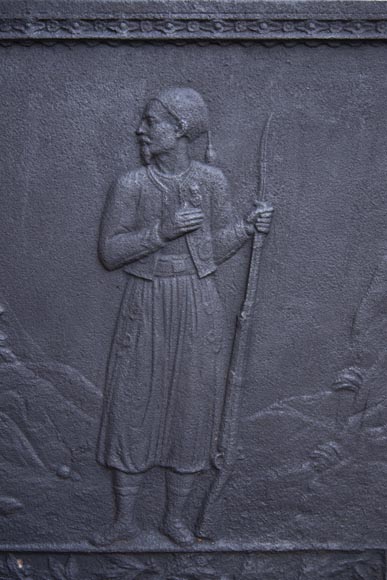 Plaque de cheminée moderne orientaliste au soldat Plaque de cheminée moderne orientaliste au soldat-1