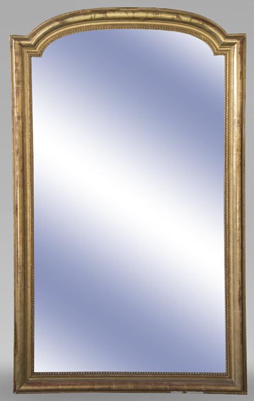 Trumeau de style Louis-Philippe en bois et stuc doré et perlé Trumeau de style Louis-Philippe en bois et stuc doré et perlé-0