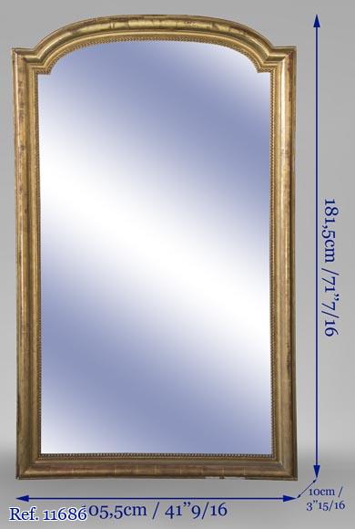 Trumeau de style Louis-Philippe en bois et stuc doré et perlé Trumeau de style Louis-Philippe en bois et stuc doré et perlé-5