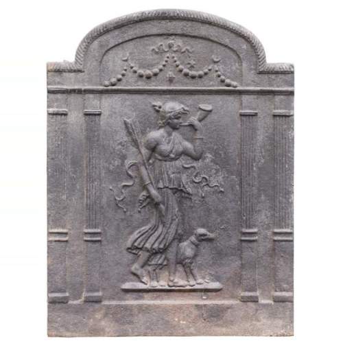 Plaque de cheminée moderne figurant Diane chasseresse