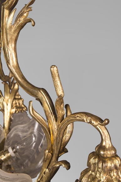 Lustre ancien de style Régence aux roseaux et coquillages Lustre ancien de style Régence aux roseaux et coquillages-4