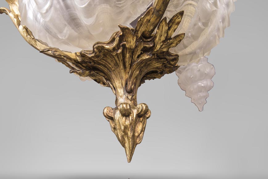 Lustre ancien de style Régence aux roseaux et coquillages Lustre ancien de style Régence aux roseaux et coquillages-6