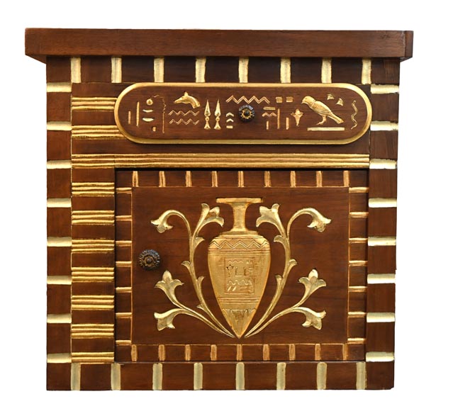 Louis MALARD, Chambre à coucher unique de style « rhamsésien » en noyer rehaussé de feuilles d’or, Exposition Universelle de 1889  Louis MALARD, Chambre à coucher unique de style « rhamsésien » en noyer rehaussé de feuilles d’or, Exposition Universelle de 1889-12