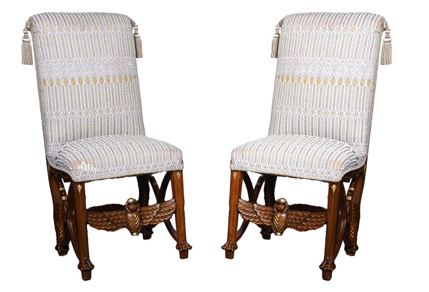 Louis MALARD, Chambre à coucher unique de style « rhamsésien » en noyer rehaussé de feuilles d’or, Exposition Universelle de 1889  Louis MALARD, Chambre à coucher unique de style « rhamsésien » en noyer rehaussé de feuilles d’or, Exposition Universelle de 1889-20