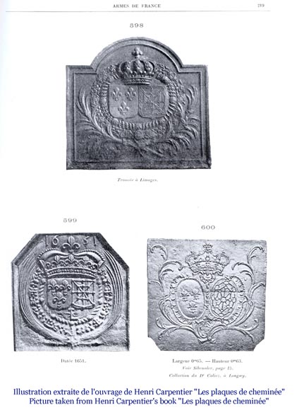 Plaque de cheminée du XVIIIe aux Armes de France et de Navarre Plaque de cheminée du XVIIIe aux Armes de France et de Navarre-6