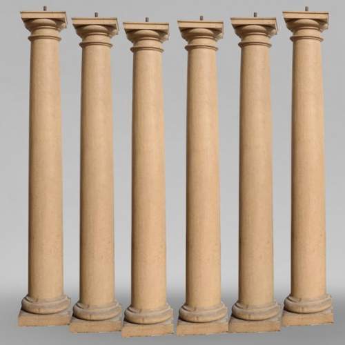 Lot de six colonnes doriques en bois ancienne