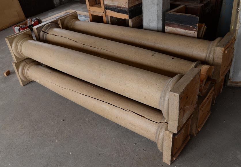 Lot de six colonnes doriques en bois ancienne Lot de six colonnes doriques en bois ancienne-2