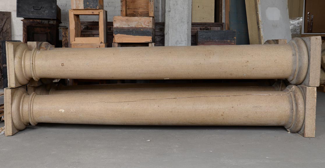 Lot de six colonnes doriques en bois ancienne Lot de six colonnes doriques en bois ancienne-3