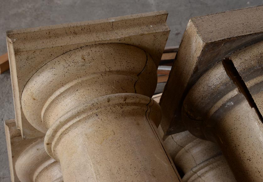 Lot de six colonnes doriques en bois ancienne Lot de six colonnes doriques en bois ancienne-8