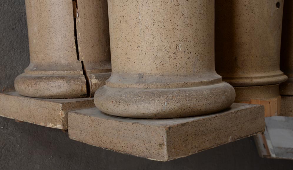 Lot de six colonnes doriques en bois ancienne Lot de six colonnes doriques en bois ancienne-10