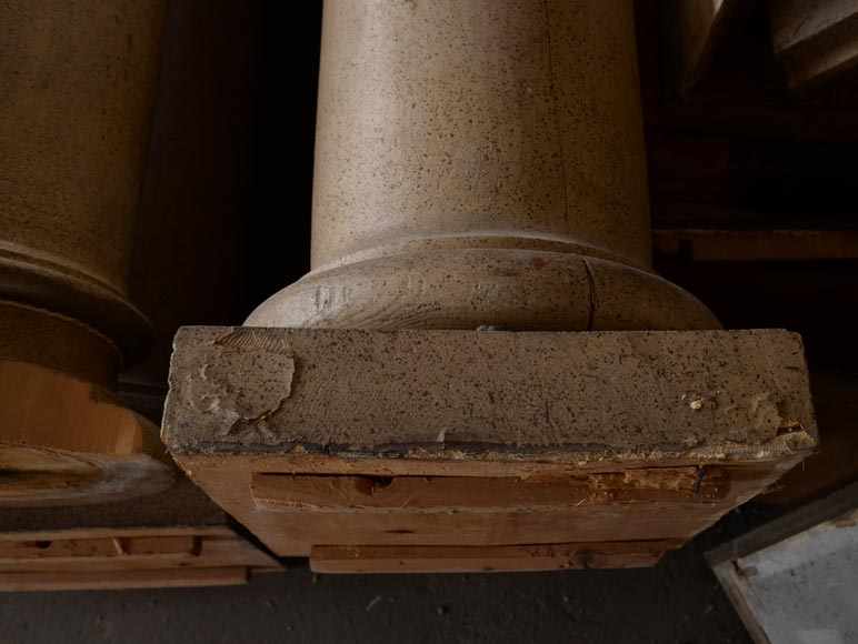 Lot de six colonnes doriques en bois ancienne Lot de six colonnes doriques en bois ancienne-12