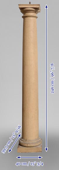 Lot de six colonnes doriques en bois ancienne Lot de six colonnes doriques en bois ancienne-13