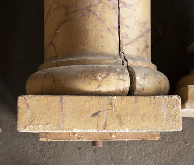 Ensemble de colonnes en bois peint imitation marbre Ensemble de colonnes en bois peint imitation marbre-8