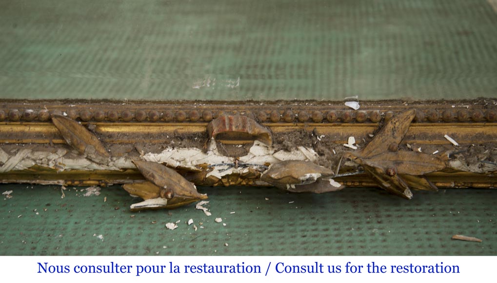 Trumeau ancien doré, de style Napoléon III, au miroir biseauté Trumeau ancien doré, de style Napoléon III, au miroir biseauté-6