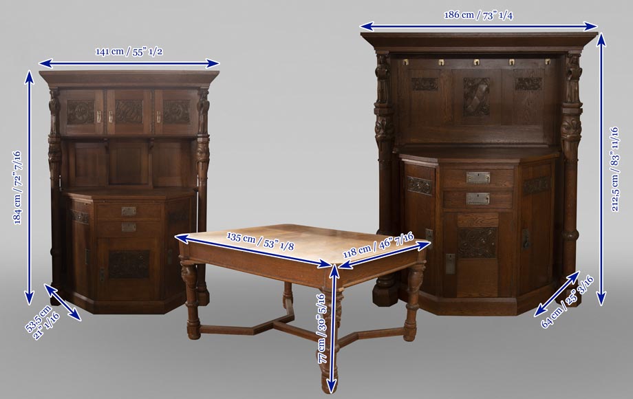 Salle à manger de style Viking en chêne Salle à manger de style Viking en chêne-16