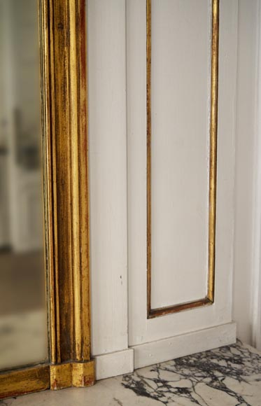 Trumeau ancien avec huile sur toile représentant un bouquet de fleurs Trumeau ancien avec huile sur toile représentant un bouquet de fleurs-3