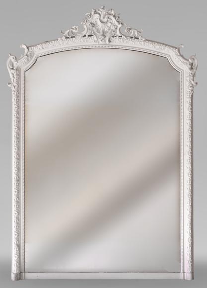 Trumeau ancien de style Régence au fronton ajouré orné d'une large coquille Trumeau ancien de style Régence au fronton ajouré orné d'une large coquille-0