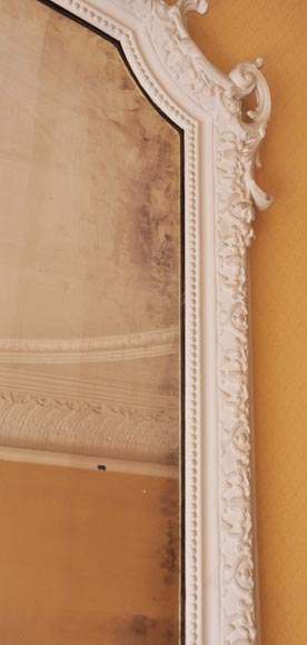 Trumeau ancien de style Régence au fronton ajouré orné d'une large coquille Trumeau ancien de style Régence au fronton ajouré orné d'une large coquille-4