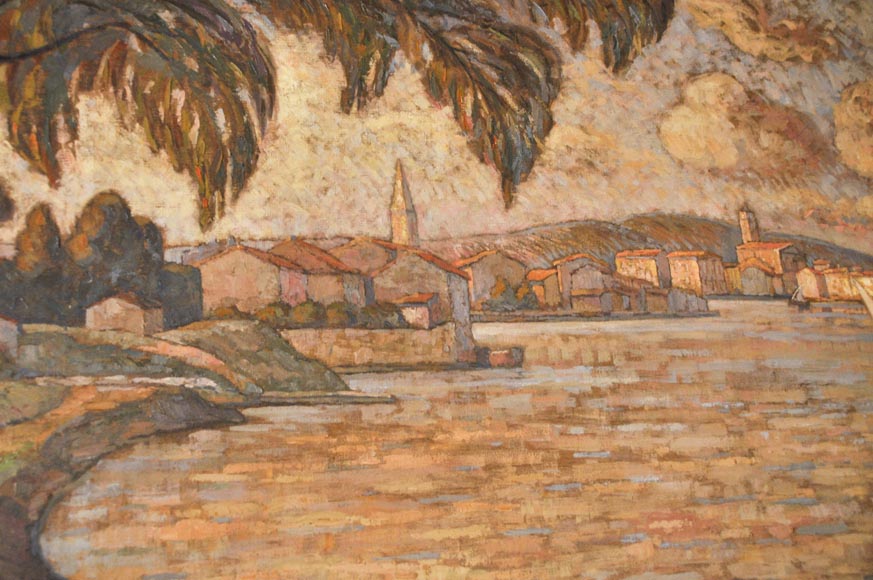 Belle pièce de boiserie de style Louis XVI avec sa cheminée en pierre et une huile sur toile représentant une marine Belle pièce de boiserie de style Louis XVI avec sa cheminée en pierre et une huile sur toile représentant une marine-25