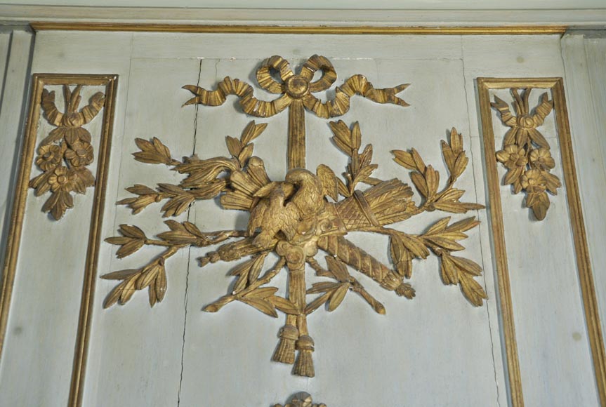 Pièce de boiserie de style Louis XVI comprenant une cheminée et son trumeau d'époque Louis XVI Pièce de boiserie de style Louis XVI comprenant une cheminée et son trumeau d'époque Louis XVI-6