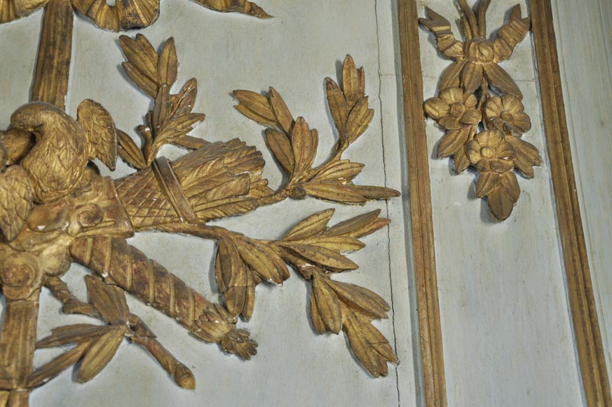 Pièce de boiserie de style Louis XVI comprenant une cheminée et son trumeau d'époque Louis XVI Pièce de boiserie de style Louis XVI comprenant une cheminée et son trumeau d'époque Louis XVI-8