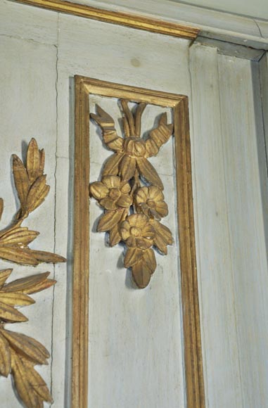 Pièce de boiserie de style Louis XVI comprenant une cheminée et son trumeau d'époque Louis XVI Pièce de boiserie de style Louis XVI comprenant une cheminée et son trumeau d'époque Louis XVI-9