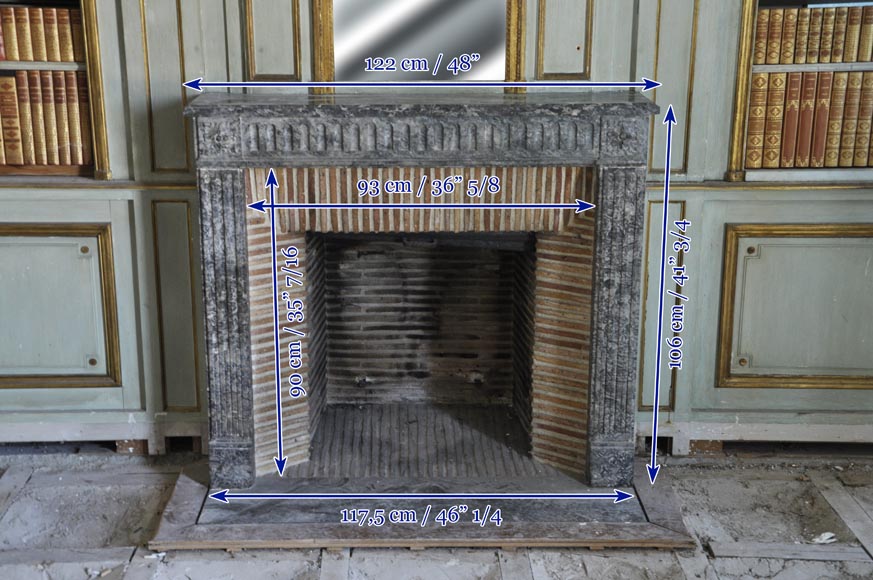 Pièce de boiserie de style Louis XVI comprenant une cheminée et son trumeau d'époque Louis XVI Pièce de boiserie de style Louis XVI comprenant une cheminée et son trumeau d'époque Louis XVI-23