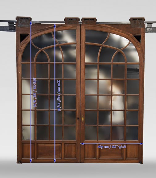 Grande porte coulissante en noyer Grande porte coulissante en noyer-7