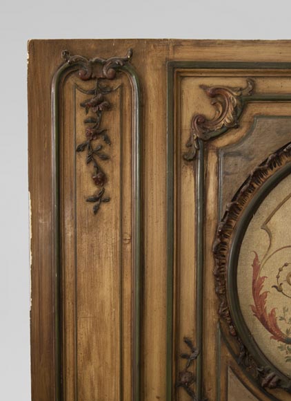 Trumeau orné d'une huile sur toile figurant un singe musicien Trumeau orné d'une huile sur toile figurant un singe musicien-5