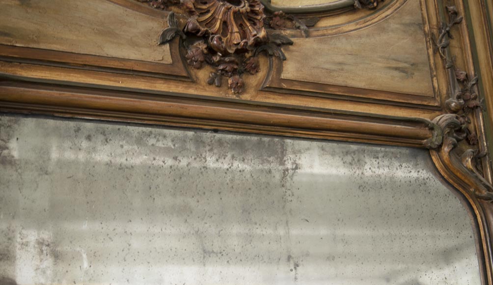 Trumeau orné d'une huile sur toile figurant un singe musicien Trumeau orné d'une huile sur toile figurant un singe musicien-8