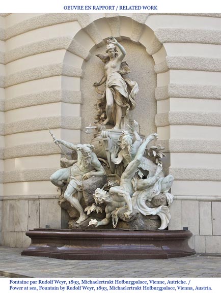 Monumental Garden Fountain in Carrara marble and Statuary marble attributed to Rudolf Weyr, Vienna, late 19th century_fr
