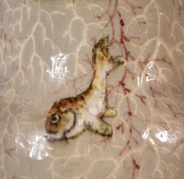 Edmond LACHENAL (1855-1930) - Vase ovoïde en céramique vernissée à décor de carpes Edmond LACHENAL (1855-1930) - Vase ovoïde en céramique vernissée à décor de carpes-6