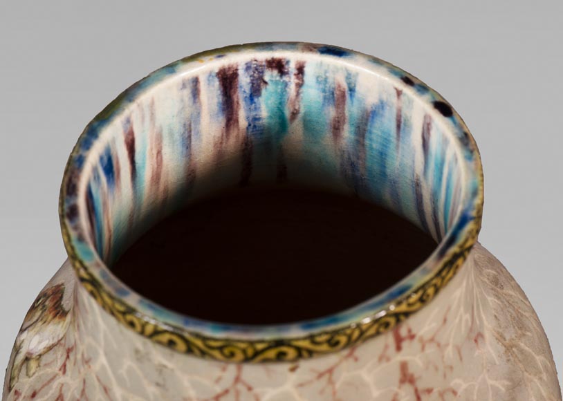 Edmond LACHENAL (1855-1930) - Vase ovoïde en céramique vernissée à décor de carpes Edmond LACHENAL (1855-1930) - Vase ovoïde en céramique vernissée à décor de carpes-10