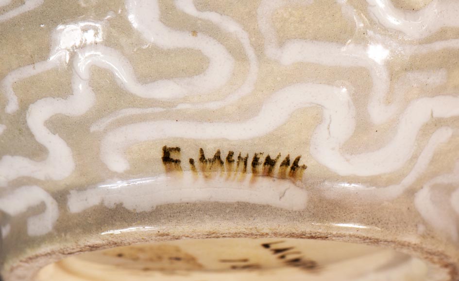 Edmond LACHENAL (1855-1930) - Vase ovoïde en céramique vernissée à décor de carpes Edmond LACHENAL (1855-1930) - Vase ovoïde en céramique vernissée à décor de carpes-11