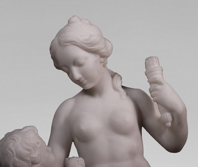 Etienne Maurice FALCONET (d'après) - Vénus retirant le carquois de Cupidon, en marbre de Carrare Etienne Maurice FALCONET (d'après) - Vénus retirant le carquois de Cupidon, en marbre de Carrare-2