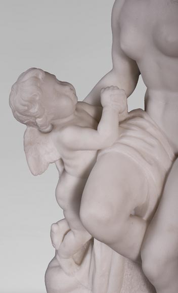 Etienne Maurice FALCONET (d'après) - Vénus retirant le carquois de Cupidon, en marbre de Carrare Etienne Maurice FALCONET (d'après) - Vénus retirant le carquois de Cupidon, en marbre de Carrare-4