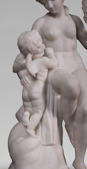 Etienne Maurice FALCONET (d'après) - Vénus retirant le carquois de Cupidon, en marbre de Carrare Etienne Maurice FALCONET (d'après) - Vénus retirant le carquois de Cupidon, en marbre de Carrare-7
