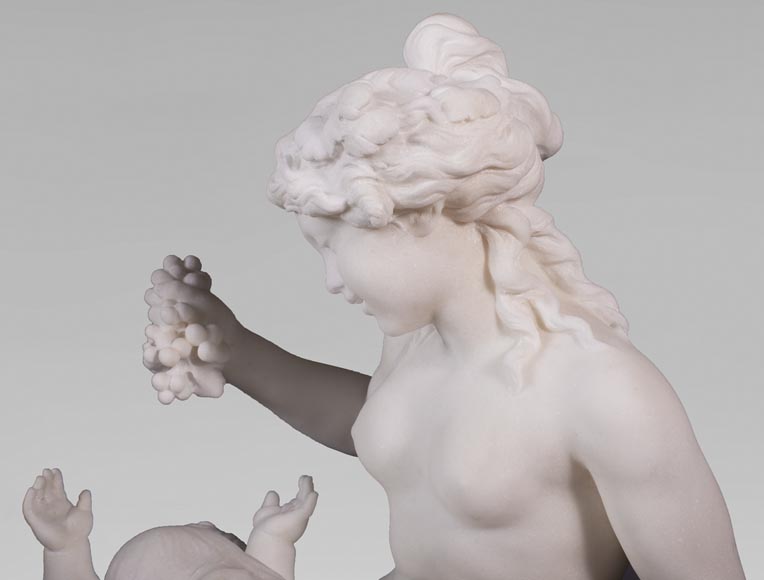 CLODION (d'après) - Faunesse et Amour en marbre CLODION (d'après) - Faunesse et Amour en marbre-4