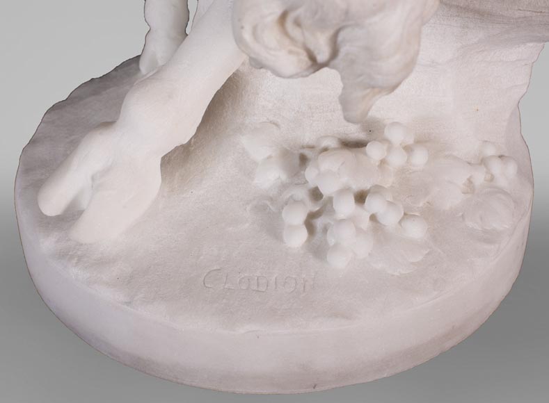 CLODION (d'après) - Faunesse et Amour en marbre CLODION (d'après) - Faunesse et Amour en marbre-8