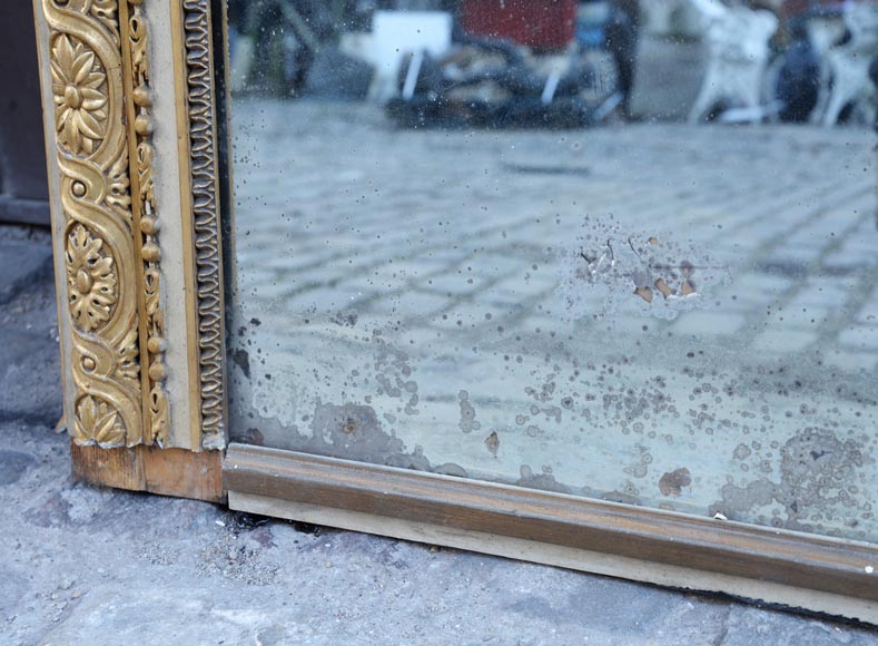 Grand trumeau ancien de style Louis XVI à décor de rubans noués et fleurs Grand trumeau ancien de style Louis XVI à décor de rubans noués et fleurs-6