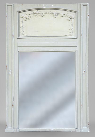 Trumeau ancien décoré de guirlandes de fruits Trumeau ancien décoré de guirlandes de fruits-0