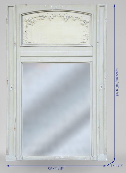 Trumeau ancien décoré de guirlandes de fruits Trumeau ancien décoré de guirlandes de fruits-7