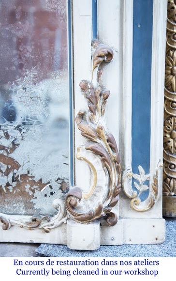 Trumeau ancien de style Louis XV au fronton orné d'une belle coquille Trumeau ancien de style Louis XV au fronton orné d'une belle coquille-6