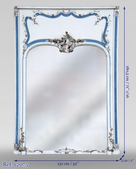 Trumeau ancien de style Louis XV au fronton orné d'une belle coquille Trumeau ancien de style Louis XV au fronton orné d'une belle coquille-7