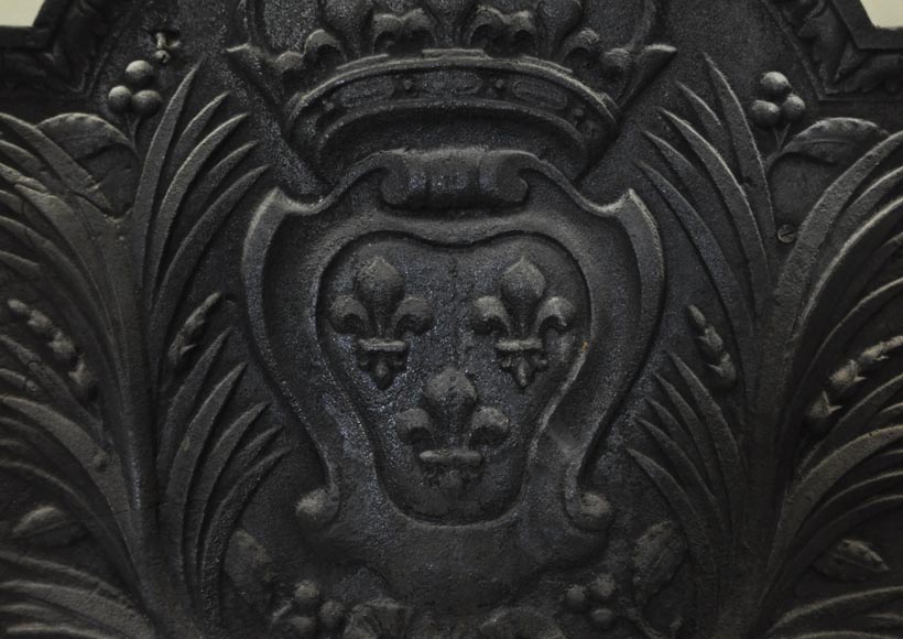 Plaque de cheminée ancienne aux Armes de France, XIXè siècle Plaque de cheminée ancienne aux Armes de France, XIXè siècle-1