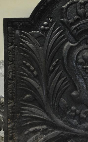 Plaque de cheminée ancienne aux Armes de France, XIXè siècle Plaque de cheminée ancienne aux Armes de France, XIXè siècle-3