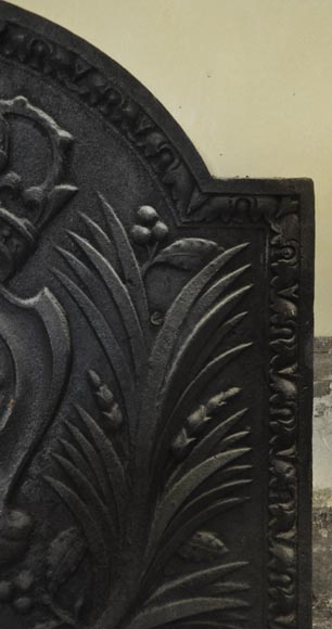 Plaque de cheminée ancienne aux Armes de France, XIXè siècle Plaque de cheminée ancienne aux Armes de France, XIXè siècle-5