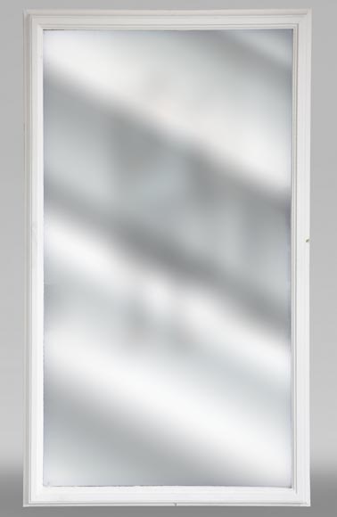 Trumeau simple en bois peint en blanc  Trumeau simple en bois peint en blanc -0