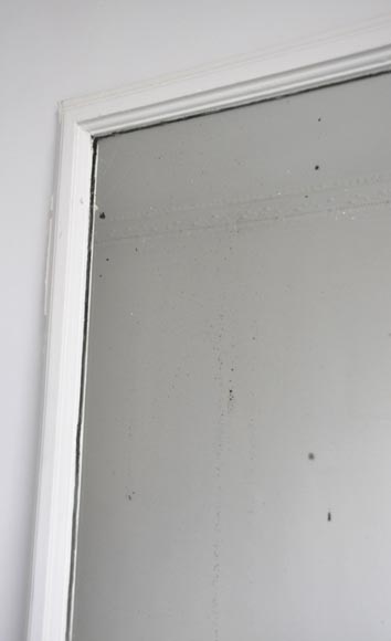 Trumeau simple en bois peint en blanc  Trumeau simple en bois peint en blanc -1