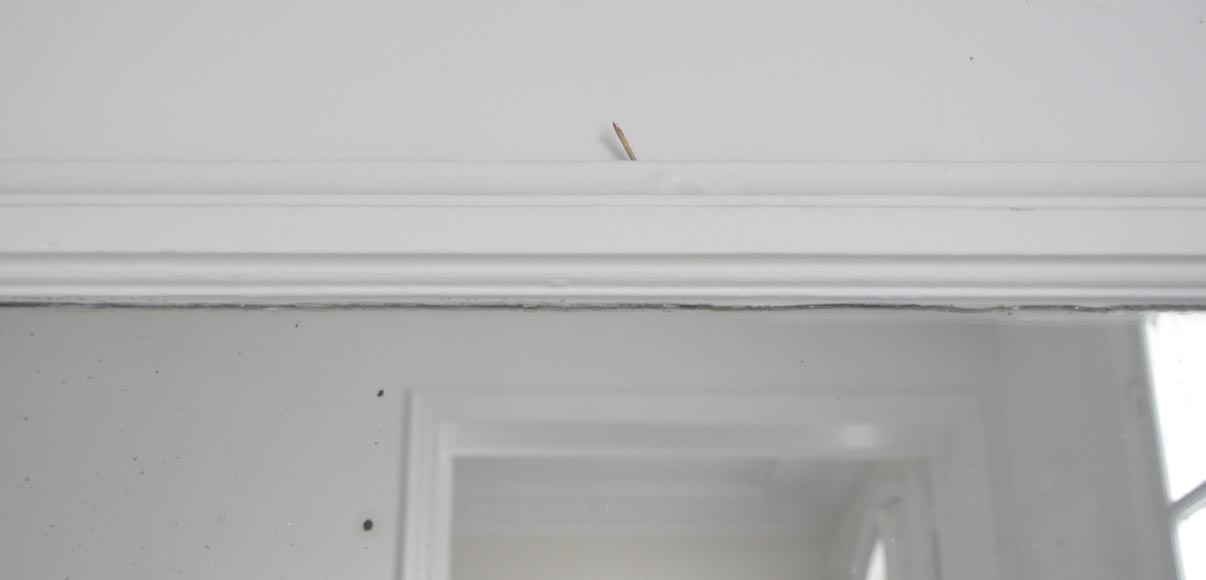 Trumeau simple en bois peint en blanc  Trumeau simple en bois peint en blanc -2